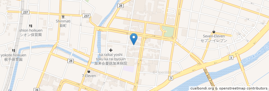 Mapa de ubicacion de 如水会嶋田病院 en Japan, Präfektur Kumamoto, 熊本市, 中央区.