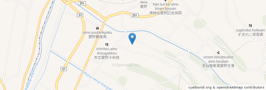 Mapa de ubicacion de 小さき花の幼稚園 en 日本, 長崎県, 雲仙市.