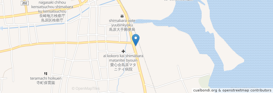 Mapa de ubicacion de 島原地域広域市町村圏組合消防本部 en 日本, 長崎県, 島原市.