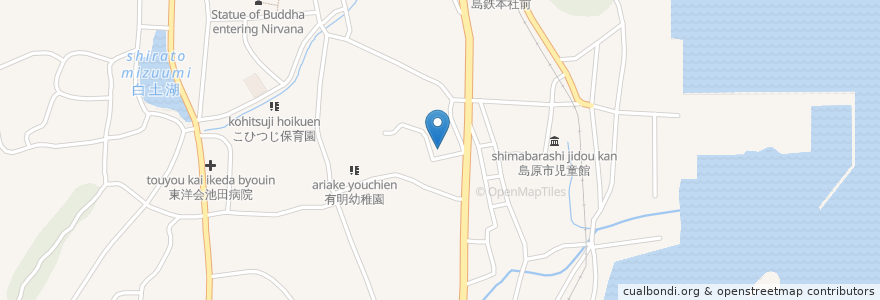 Mapa de ubicacion de 島原市浦田保育園 en Japonya, 長崎県, 島原市.