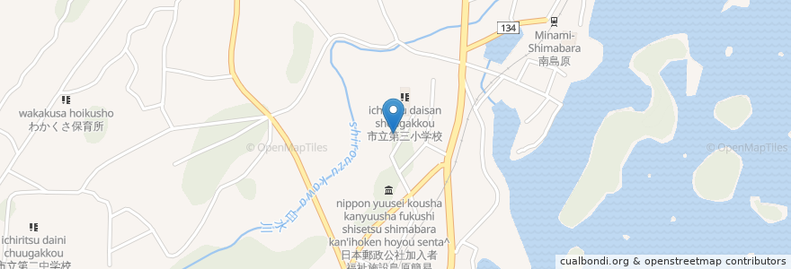 Mapa de ubicacion de 島原市白山保育園 en 日本, 长崎县, 岛原市.