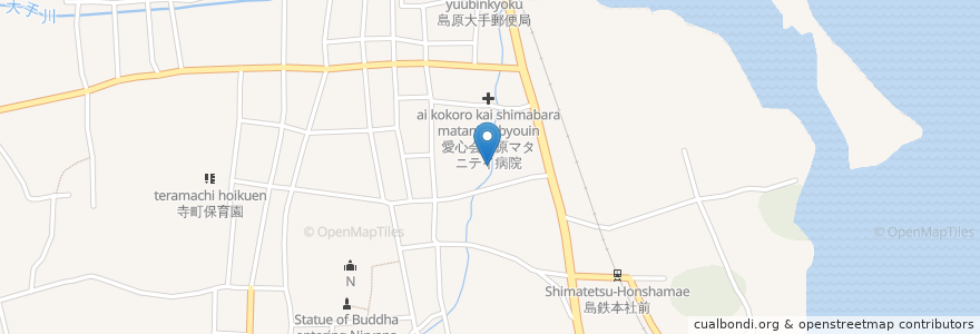 Mapa de ubicacion de 島原幼稚園 en 日本, 長崎県, 島原市.
