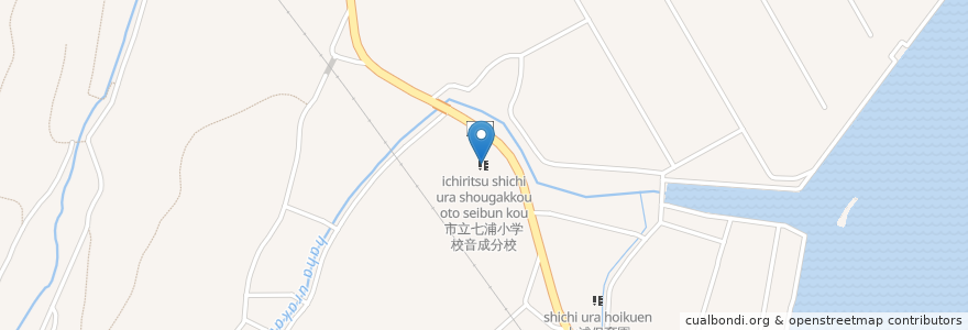 Mapa de ubicacion de 市立七浦小学校音成分校 en اليابان, 佐賀県, 鹿島市.