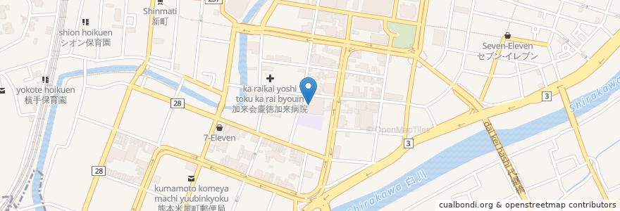 Mapa de ubicacion de 市立慶徳小学校 en 일본, 구마모토현, 구마모토시, 中央区.