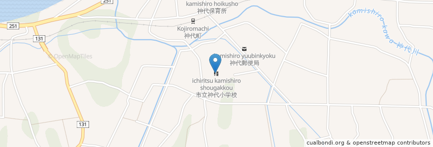 Mapa de ubicacion de 市立神代小学校 en 日本, 長崎県, 雲仙市.