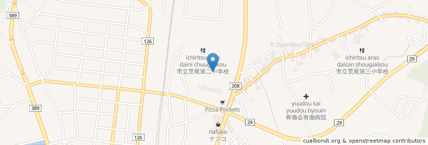 Mapa de ubicacion de 市立荒尾第二小学校 en Japón, Prefectura De Kumamoto, 荒尾市.