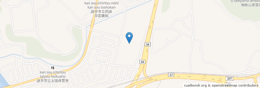 Mapa de ubicacion de 市立西諫早中学校 en ژاپن, 長崎県, 諫早市.