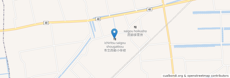Mapa de ubicacion de 市立西郷小学校 en Japon, Préfecture De Saga, 神埼市.