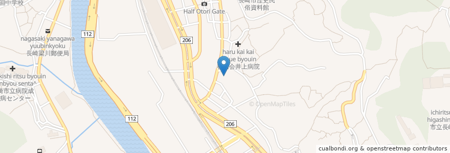 Mapa de ubicacion de 市立銭座小学校 en Jepun, 長崎県, 長崎市.