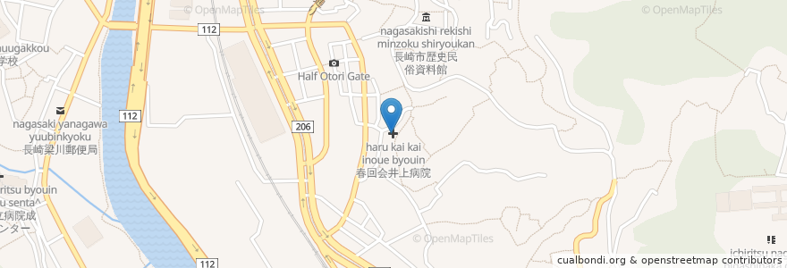 Mapa de ubicacion de 春回会井上病院 en 日本, 长崎县, 长崎市.