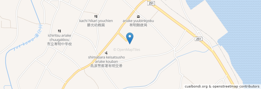 Mapa de ubicacion de 有明町図書館 en Япония, Нагасаки, 島原市.