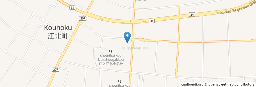 Mapa de ubicacion de 江北町幼児教育センター江北保育園 en Giappone, Prefettura Di Saga, 杵島郡, 江北町.