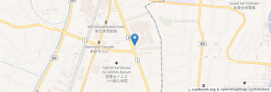 Mapa de ubicacion de 熊本北警察署上熊本交番 en Япония, Кумамото, Кумамото, Ниси.