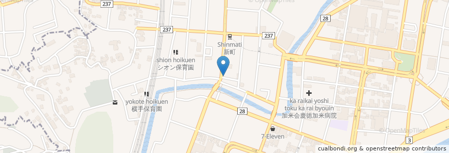 Mapa de ubicacion de 熊本南警察署新町交番 en Japão, 熊本県, 熊本市, 中央区.