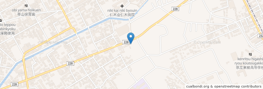 Mapa de ubicacion de 熊本小峰郵便局 en Japan, 熊本県, 熊本市, 東区.