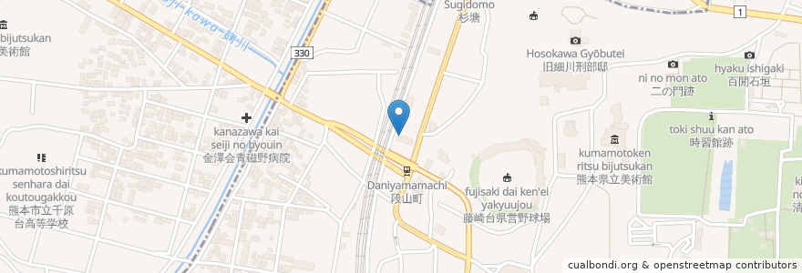 Mapa de ubicacion de 熊本県新幹線熊本事務所 en 日本, 熊本県, 熊本市.