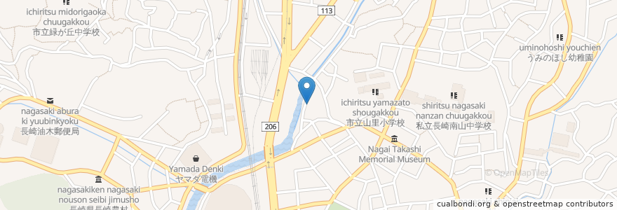 Mapa de ubicacion de 産婦人科宮村病院 en ژاپن, 長崎県, 長崎市.