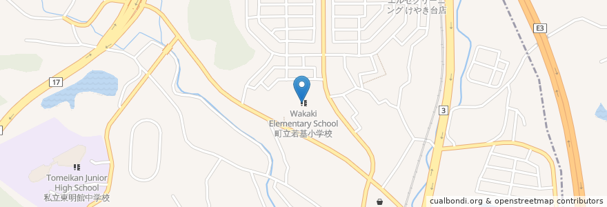 Mapa de ubicacion de 町立若基小学校 en Япония, Сага, 三養基郡, 基山町.