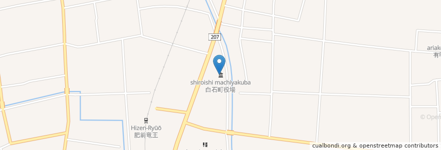 Mapa de ubicacion de 白石町役場 en Jepun, 佐賀県, 杵島郡, 白石町.