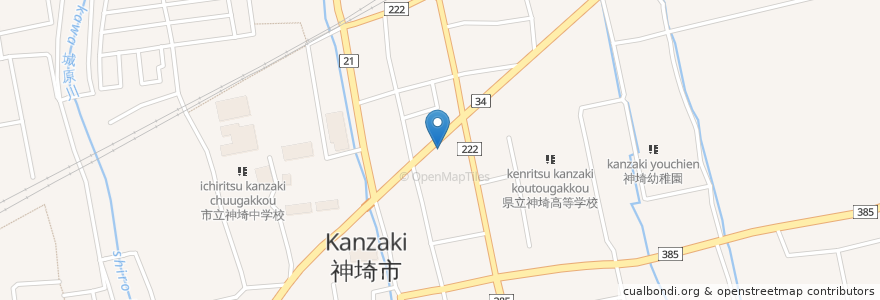 Mapa de ubicacion de 神埼駅通郵便局 en Japan, Saga Prefecture, Kanzaki.