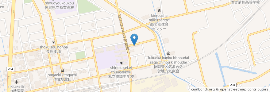 Mapa de ubicacion de 神野幼稚園 en 日本, 佐賀県, 佐賀市.