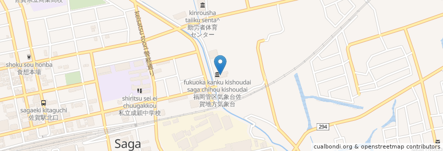 Mapa de ubicacion de 福岡財務支局佐賀財務事務所 en Japon, Préfecture De Saga, 佐賀市.