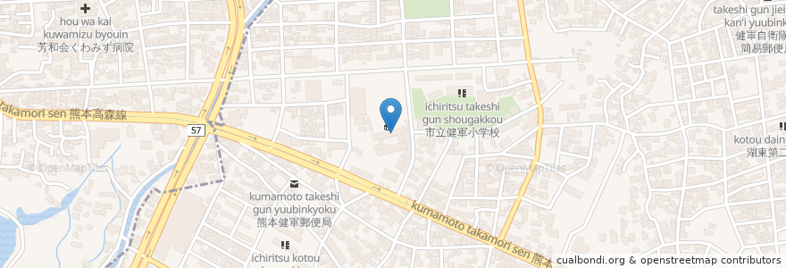 Mapa de ubicacion de 私立熊本マリスト学園高等学校 en Japon, Préfecture De Kumamoto, 熊本市, 東区.