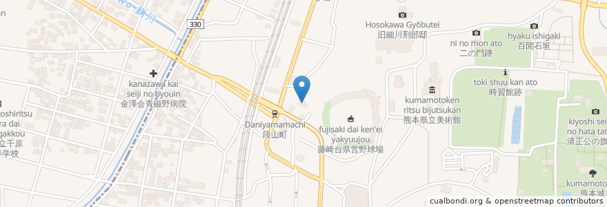 Mapa de ubicacion de 藤崎台保育園 en ژاپن, 熊本県, 熊本市.