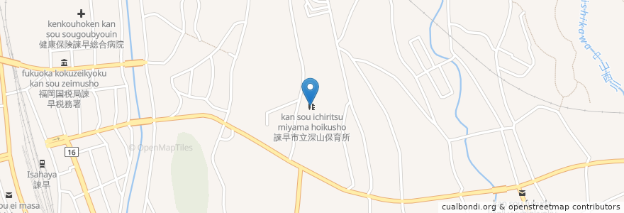 Mapa de ubicacion de 諫早市立深山保育所 en Japan, 長崎県, 諫早市.