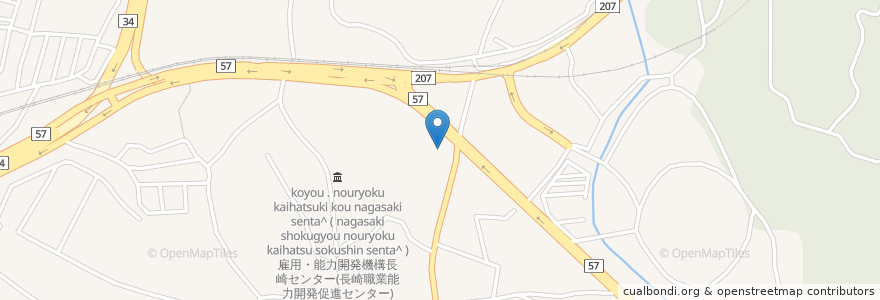 Mapa de ubicacion de 諫早警察署 en Giappone, Prefettura Di Nagasaki, 諫早市.