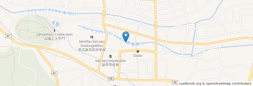 Mapa de ubicacion de 諫早警察署諫早中央交番 en 일본, 나가사키현, 諫早市.