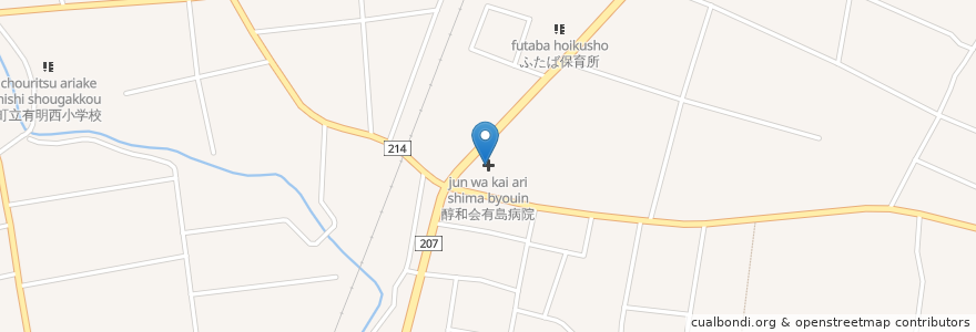 Mapa de ubicacion de 醇和会有島病院 en Japón, Prefectura De Saga, 杵島郡, 白石町.