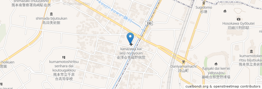 Mapa de ubicacion de 金澤会青磁野病院 en Japan, Kumamoto Prefecture, Kumamoto, Nishi Ward.