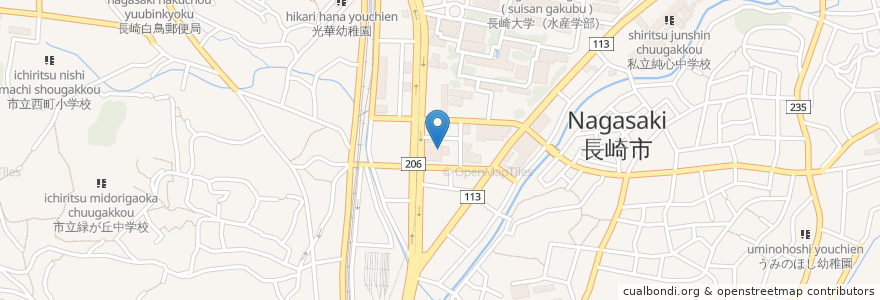 Mapa de ubicacion de 長崎市消防局北消防署 en اليابان, ناغاساكي, 長崎市.