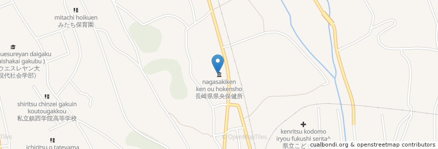 Mapa de ubicacion de 長崎県東彼福祉事務所 en Giappone, Prefettura Di Nagasaki, 諫早市.