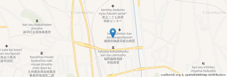 Mapa de ubicacion de 長崎県諫早県税事務所 en اليابان, ناغاساكي, 諫早市.