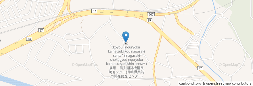 Mapa de ubicacion de 雇用・能力開発機構長崎センター(長崎職業能力開発促進センター) en 日本, 長崎県, 諫早市.