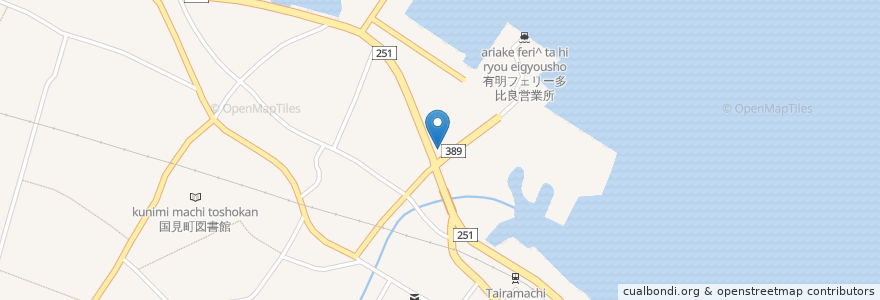 Mapa de ubicacion de 雲仙警察署多比良交番 en Japan, 長崎県, 雲仙市.