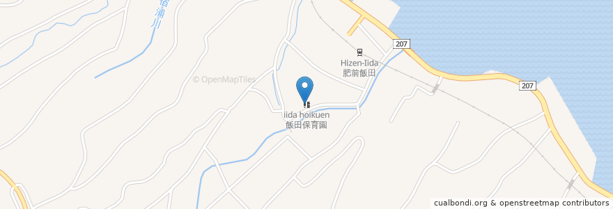 Mapa de ubicacion de 飯田保育園 en 日本, 佐贺县, 鹿岛市.