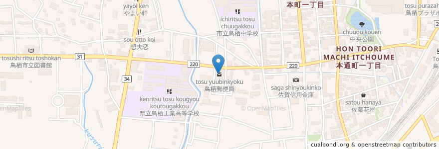 Mapa de ubicacion de 鳥栖郵便局 en 日本, 佐賀県, 鳥栖市.