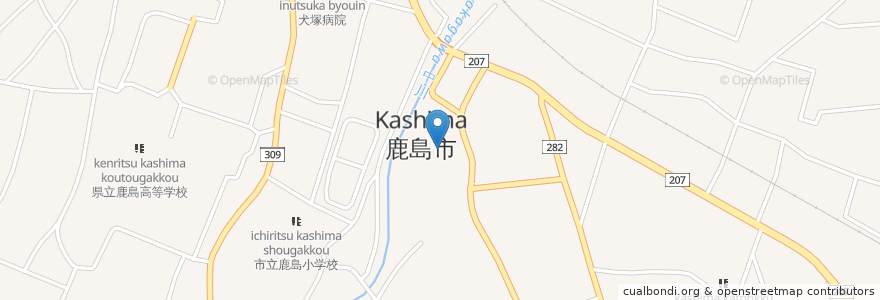 Mapa de ubicacion de 鹿島市役所 en 日本, 佐賀県, 鹿島市.