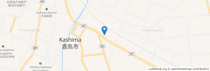 Mapa de ubicacion de 鹿島泉通郵便局 en Japan, Saga Prefecture, Kashima.