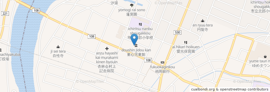 Mapa de ubicacion de (財)童心会村上記念私立児童図書館 en 日本, 大分県, 中津市.