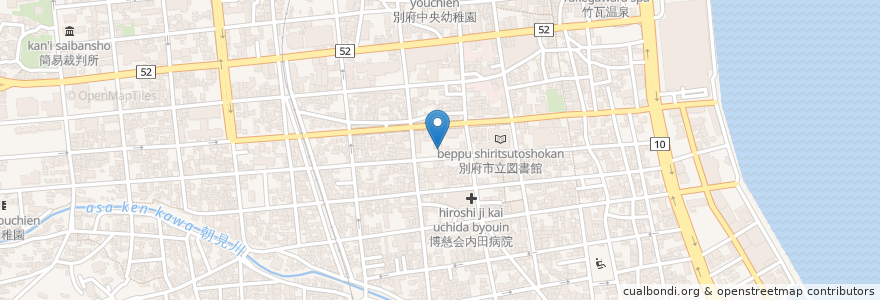 Mapa de ubicacion de カトリック海の星幼稚園 en Japão, 大分県, 別府市.
