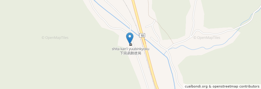 Mapa de ubicacion de 下簡易郵便局 en 日本, 大分县, 杵筑市.