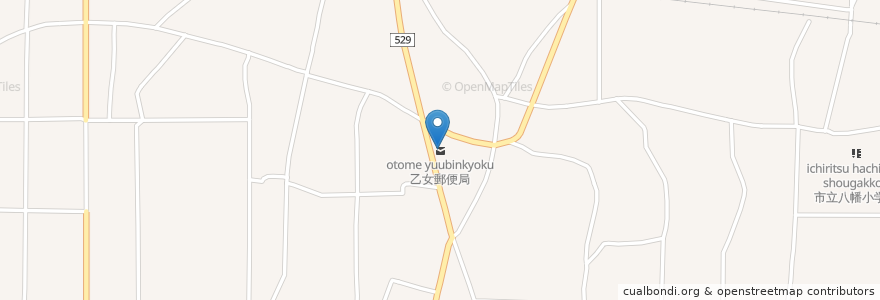 Mapa de ubicacion de 乙女郵便局 en Japan, 大分県, 宇佐市.