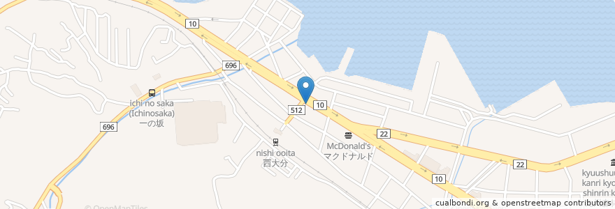 Mapa de ubicacion de 大分生石郵便局 en Jepun, 大分県, 大分市.