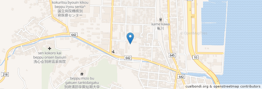 Mapa de ubicacion de 市立亀川小学校 en 일본, 오이타현, 벳푸 시.