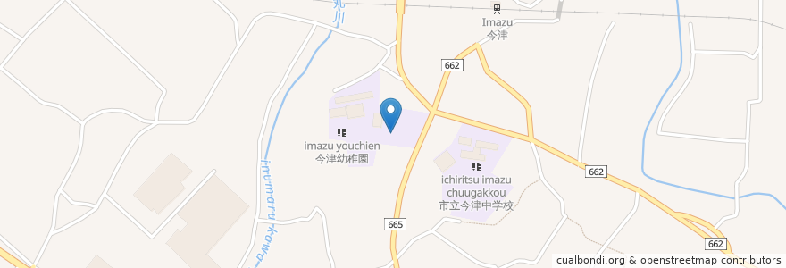 Mapa de ubicacion de 市立今津小学校 en اليابان, 大分県, 中津市.