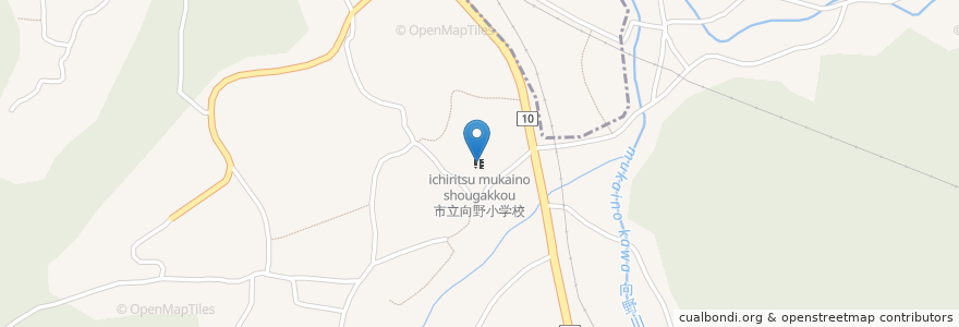 Mapa de ubicacion de 市立向野小学校 en 日本, 大分県, 杵築市.